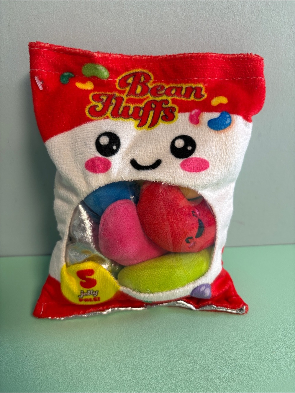 Beans Fluffs Snack Jellybeans Bag Plush Stuffed Food, Kids Plush Toys